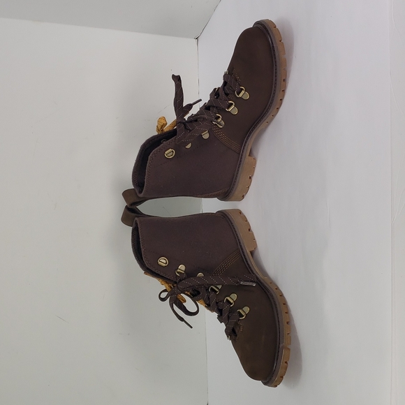 NEW TIMBERLAND A27FC LOGO EMBROIDERED NUBUCK LEATHER WOOL ANKLE BOOTS WOMEN'S 7 - Picture 5 of 11